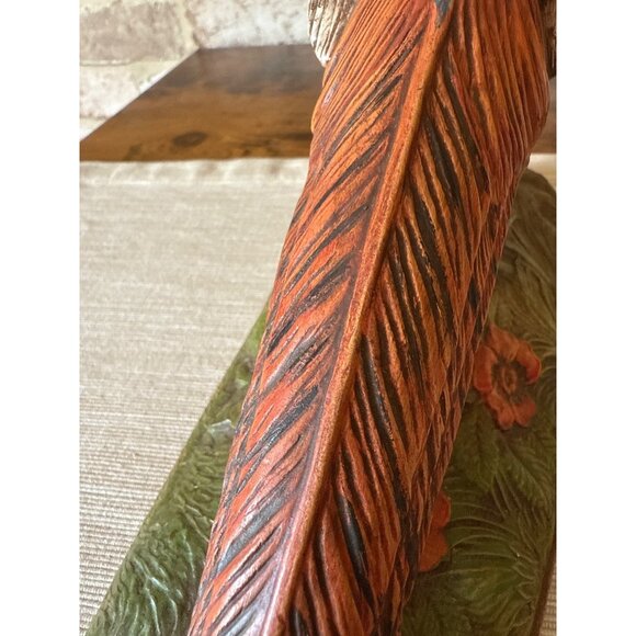 Vintage Holland Ceramic Pheasant Figurine Statue With Floral Base 1967 Bird - Picture 9 of 16